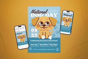 National Dog Day Event Flyer Set, a Flyer Template by The Good Store