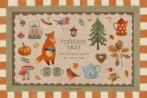 Foxberry Tales – Autumn Clipart Set, an Object Graphic by alonahaidash