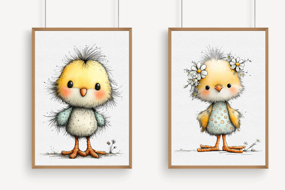 Whimsical Easter Chicken Clipart, an Illustration by Libby Wishes (Photo 3 of 9)