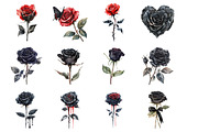 Valentine Black and Red Gothic Rose, an Illustration by Design Market (Thumbnail 2 of 3)