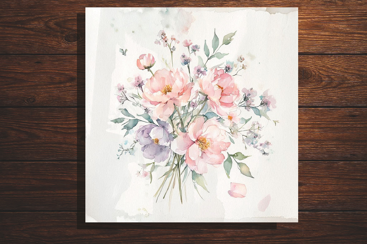 Watercolor Floral Bouquet Illustrat, an Illustration by Lesia.kabakova (Photo 2 of 4)