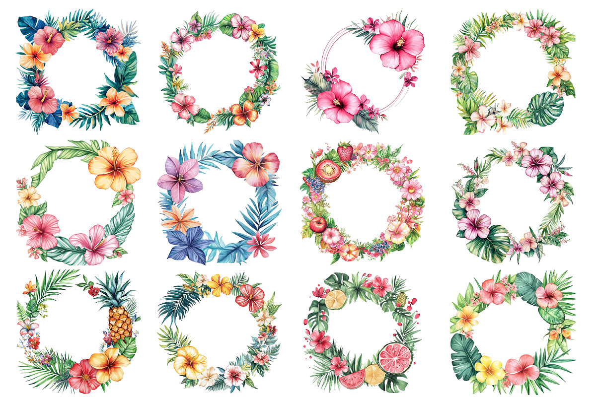 Coquette Summer Frame Clipart Bundle, an Illustration by SinaCreation (Photo 3 of 5)