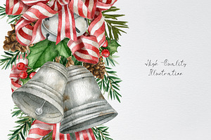 Christmas Silver Bell Clipart