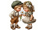 Romantic Daisy Couple Clipart JPG, a Person Illustration by Memories By Lea (Thumbnail 13 of 19)