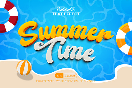 Summer Text Effect 3D Style