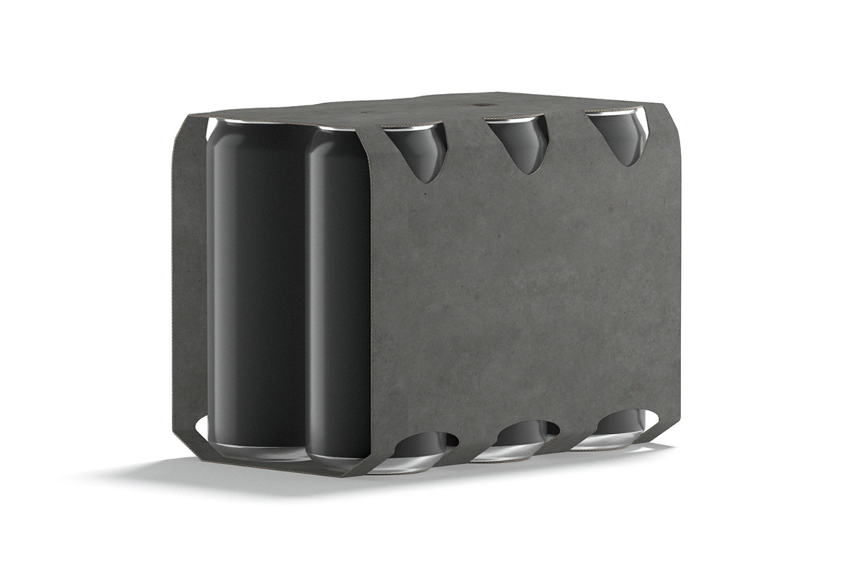 Black Six 550ml Can Pack 3D Model, an Object 3D Model by rebrandy (Photo 4 of 9)