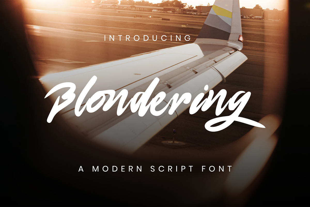 Blondering Modern Script Font, a Script Font by Haws.std (Photo 1 of 6)
