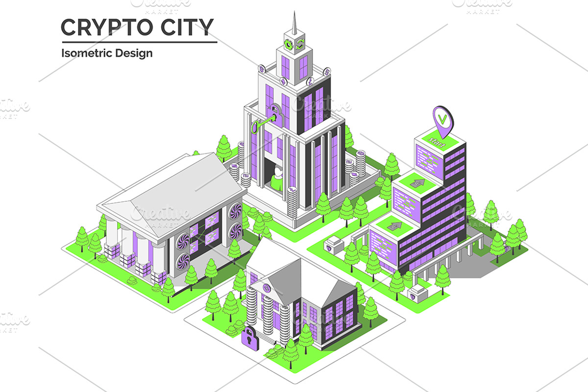 Bank Building Crypto City, an Object Graphic by 35lab