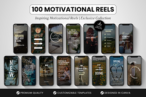 100 Motivational Reels Templates, a Social Media Template by DigiPax