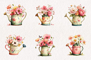 Watercolor Watering Can Clipart, an Illustration by CreationArt (Thumbnail 6 of 7)