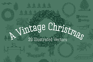 A VINTAGE CHRISTMAS 29 Vectors