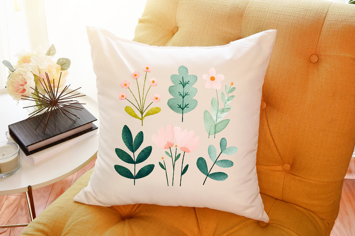 Watercolor Vintage Floral Clipart Se, an Illustration by Sublimation Artist (Photo 6 of 6)