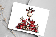 Whimsical Christmas Giraffe Clipart, an Illustration by Canvas Craft (Thumbnail 6 of 6)