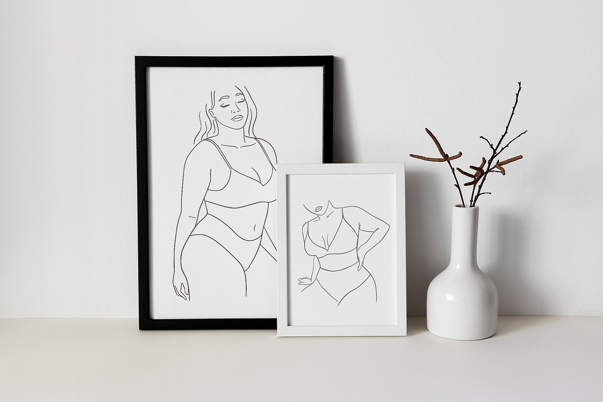 Body Positive Line Art Collection, a Healthcare Illustration by mejorana (Photo 5 of 10)