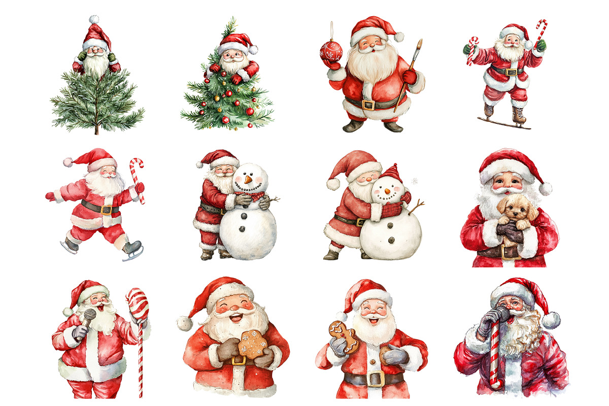 Funny Santa Clipart, an Illustration by Design Market (Photo 2 of 4)