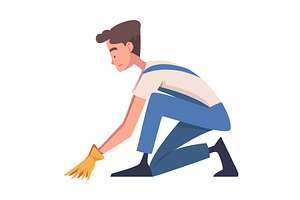 Man Construction Worker Character, a Person Illustration by TopVectors