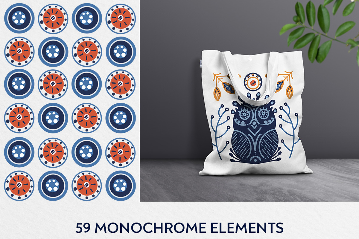 Winter modern folk. Scandi floral, a Pattern Graphic by KomannaArt (Photo 4 of 5)