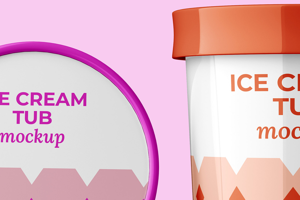 Ice Cream & Food Tub Mockup Set, a Cups & Container Mockup by Illusiongraphic (Photo 16 of 18)