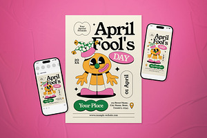 Yellow Retro April's Fool Day Flyer, a Flyer Template by The Good Store