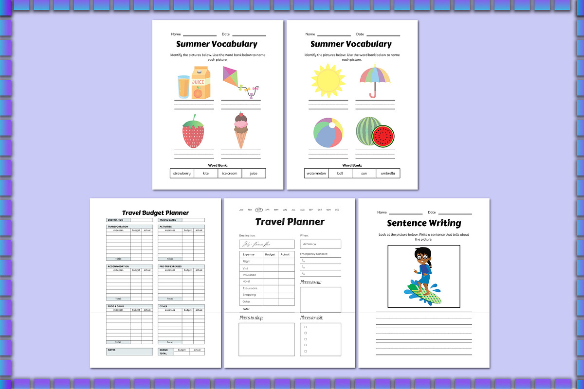 Summer Planner For Kids For Canva, a Stationery Template by Shumaya (Photo 4 of 5)