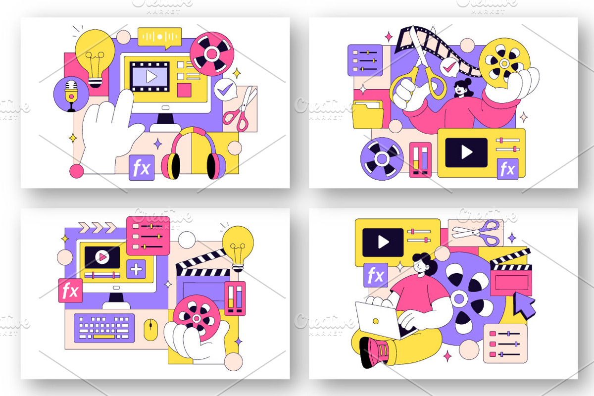 10 Video Editor Program Illustration, a Technology Illustration by denayunebgt (Photo 2 of 4)