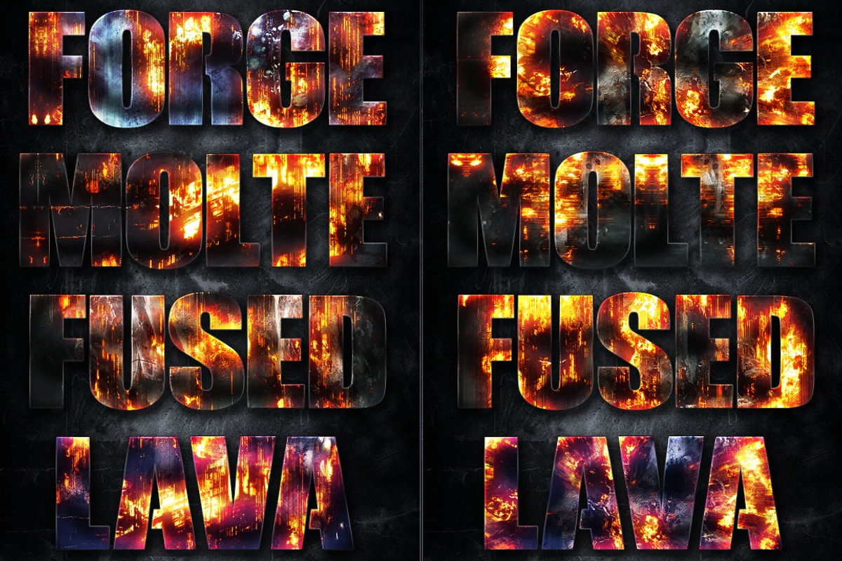 32 Fire Forged Layer Styles 1, a Layer Style Add-On by DesignFathoms (Photo 2 of 3)