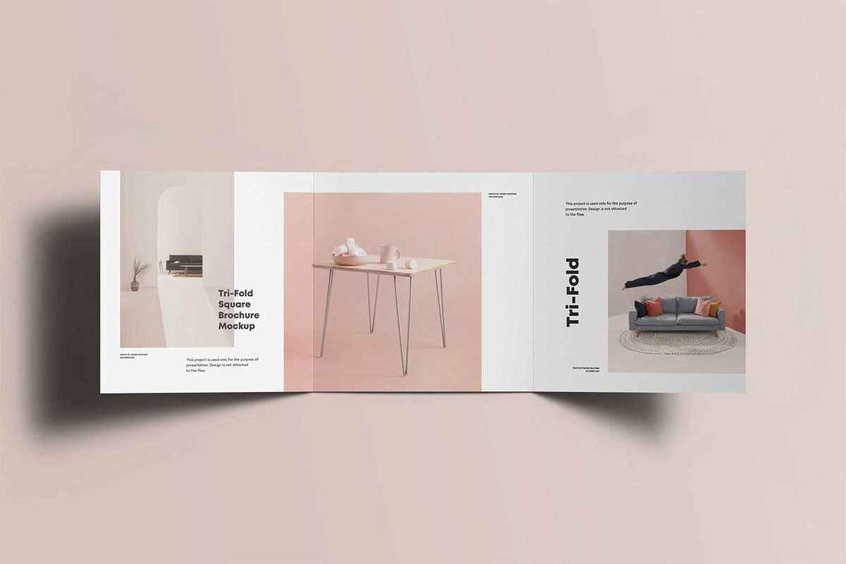 Tri-Fold Square Brochure Mock-up, an Advertising Mockup by Se٧enStudio (Photo 14 of 16)
