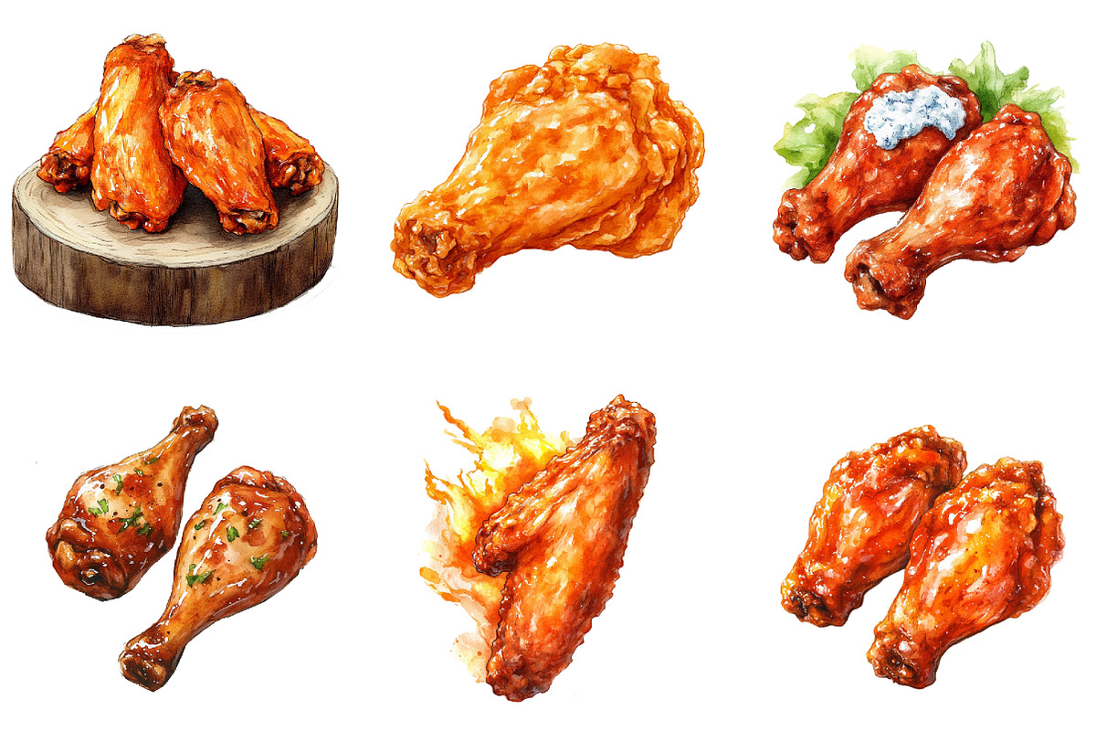 Buffalo Wing Clipart, an Illustration by DreamArtGraphic (Photo 3 of 4)