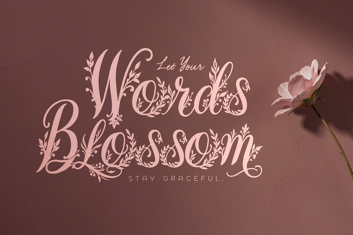 WynsteraQalis Decorative Floral font, a Script Font by HypeWorksCo (Photo 8 of 24)