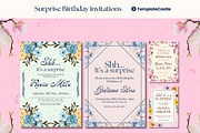 Surprise Birthday Party Invitations, a Templates & Theme by TemplateCastleStore (Thumbnail 3 of 9)