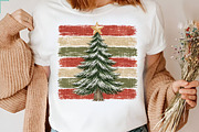 Striped Christmas Tree PNG,Vintage, a Seasonal Illustration by Libby Wishes (Thumbnail 2 of 3)