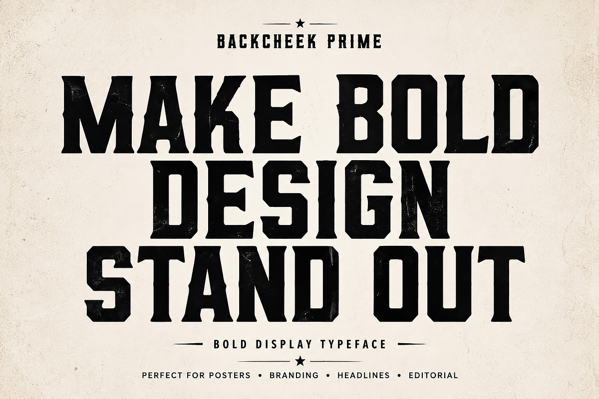Backcheek Prime — Bold Display Font, a Slab Serif Font by Wow Magic (Photo 4 of 5)