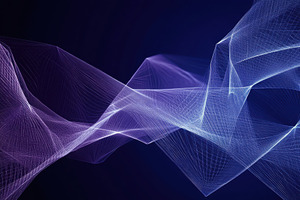 Abstract purple and blue light waves, a Photo by Pixeness Studio
