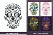 100 Decorative Vector Skulls, a Decorative Illustration by pixaroma (Thumbnail 6 of 37)