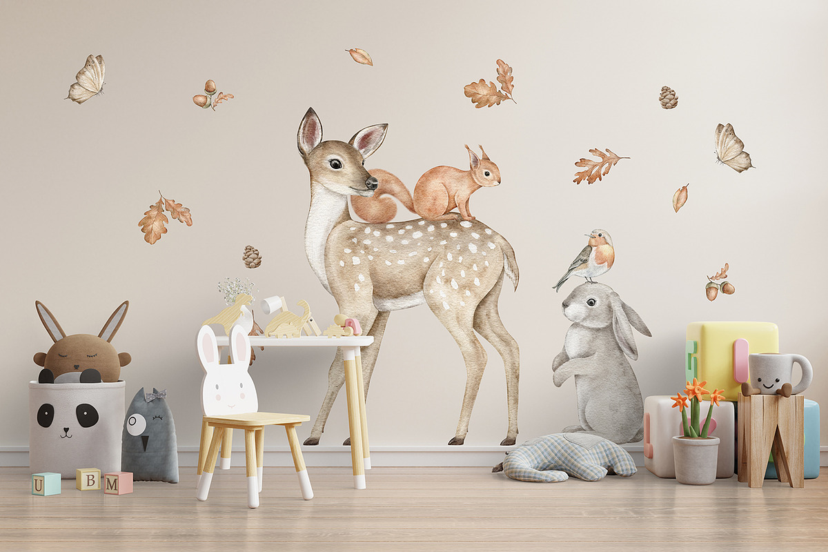 Woodland animal clipart Autumn mood, an Animal Illustration by Daryartsy (Photo 2 of 7)