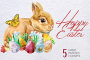 Watercolor Happy Easter 2, an Animal Illustration by Watercolor fantasy (Thumbnail 1 of 3)