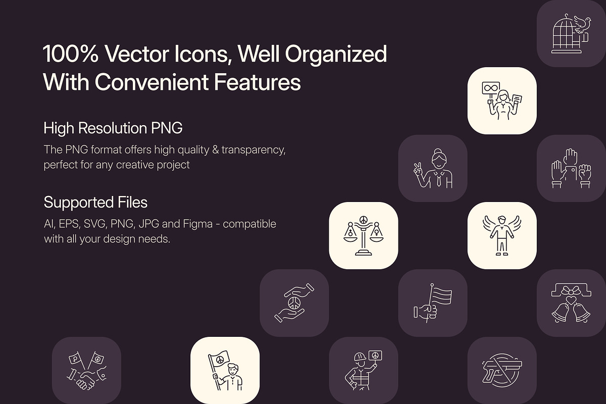 Freedom Icon Art Set, an Outline Icon by Prosymbols (Photo 2 of 7)
