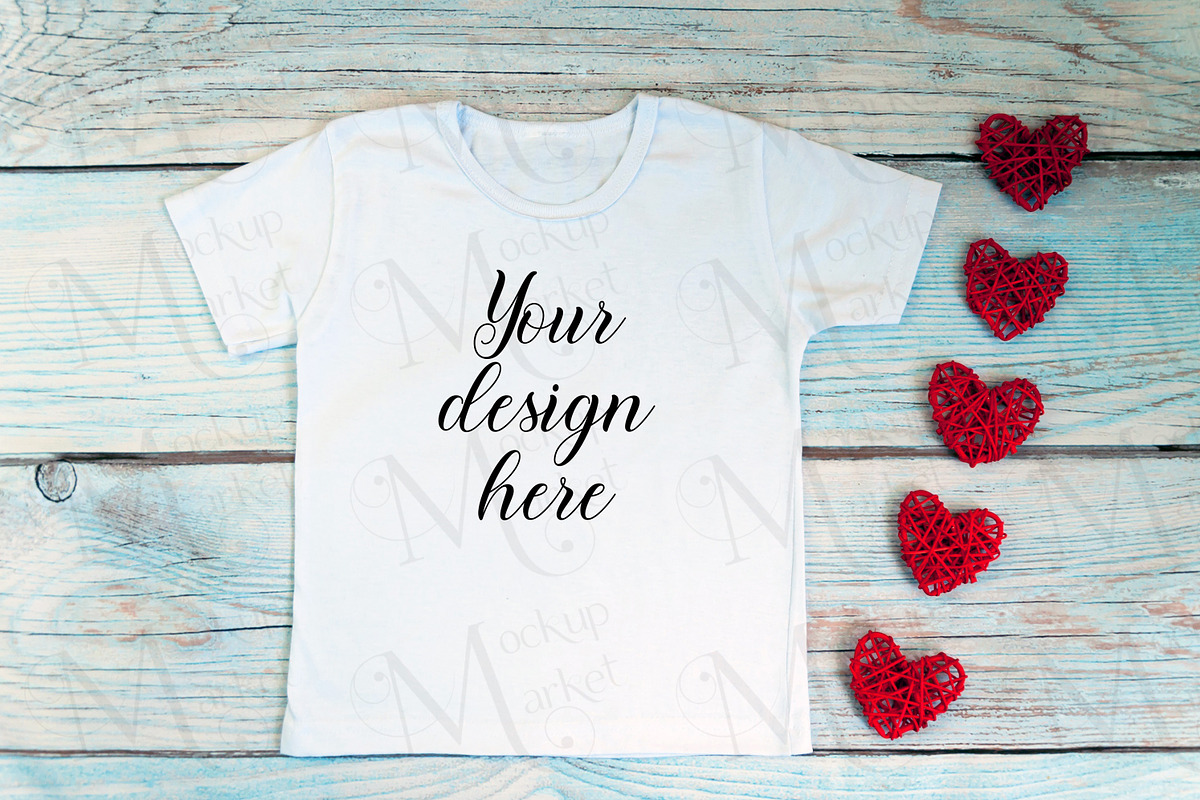 White kid t-shirt mockup bundle., a Print Template by MockupMarket (Photo 23 of 27)