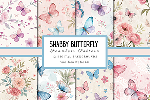 Coquette Shabby Butterfly Patterns