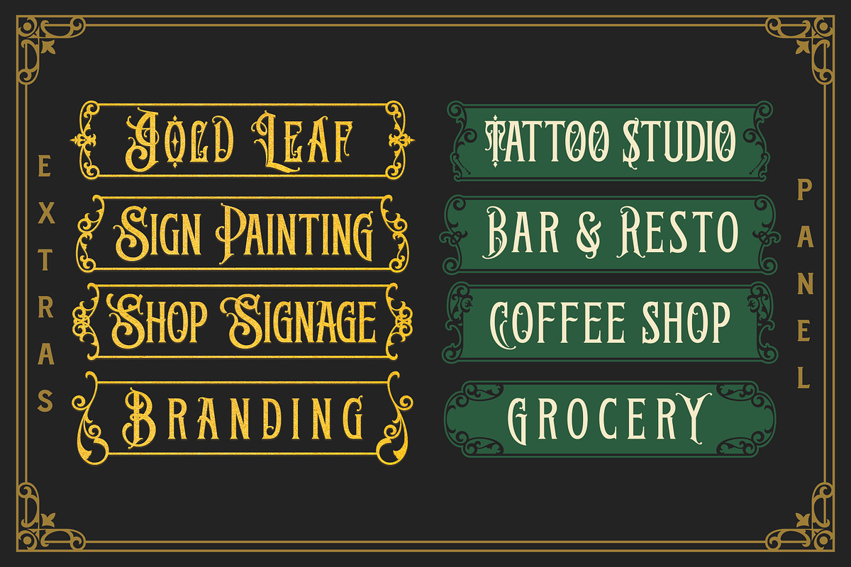 GoldShine with Extras, a Font by uncurve (Photo 4 of 9)