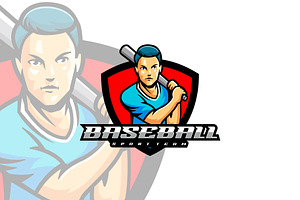 Baseball Mascot Sport Logo.