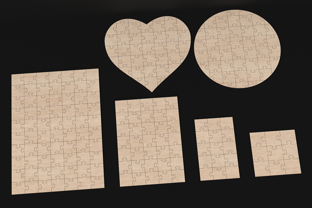 Jigsaw Puzzle Laser Cutting Files, an Object Graphic by ThemeXDigital (Photo 8 of 8)