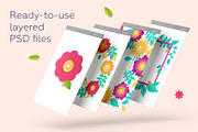 Paper Cut Flowers Card Kit, a Templates & Theme by Boyko Pictures (Thumbnail 4 of 17)
