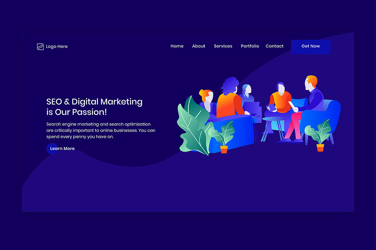 Website Header with illustration, a Device Mockup by Avabil (Photo 2 of 10)