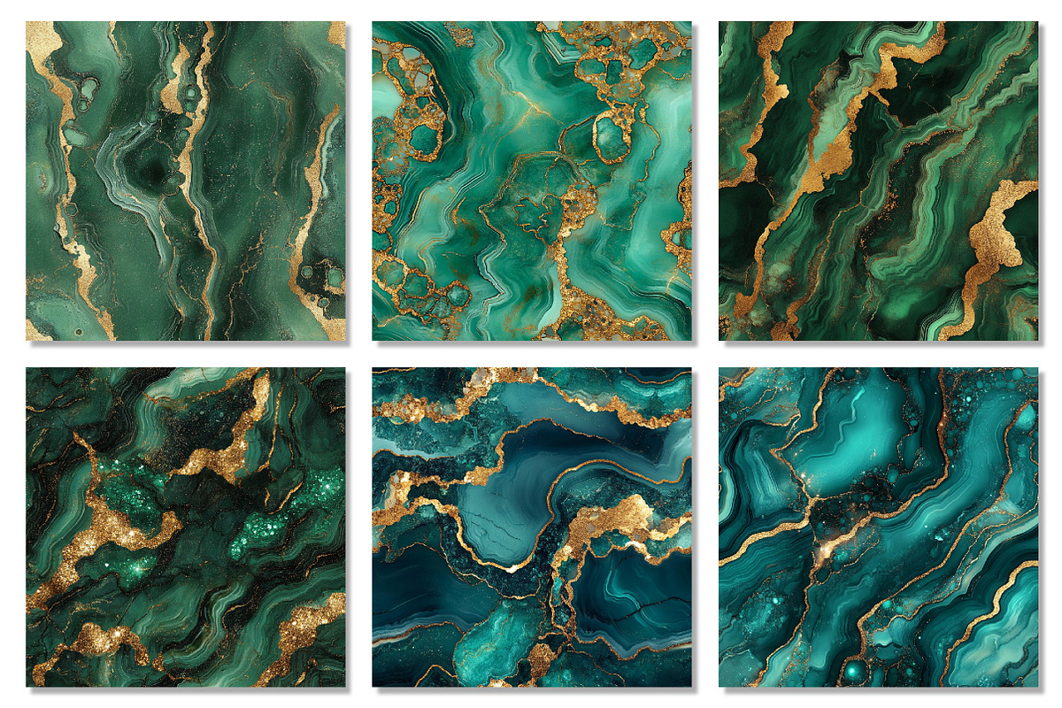 Green Gold Agate Watercolor Textures, a Texture Graphic by Dream Creation (Photo 3 of 7)