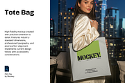 Luxury Night Rooftop Tote Bag Mockup, a Merchandise Mockup by mockeyai (Thumbnail 1 of 3)