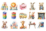 Cute Kindergarten Watercolor, an Illustration by Designking (Thumbnail 2 of 5)