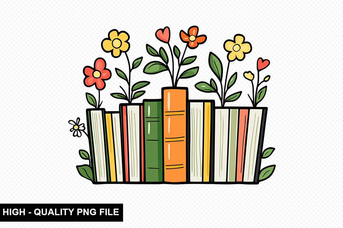 Watercolor Floral Book Clipart, an Illustration by crative8112 (Photo 2 of 9)