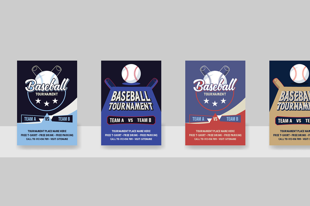 Baseball Tournament Flyer Template, a Flyer Template by Kazi Hossain