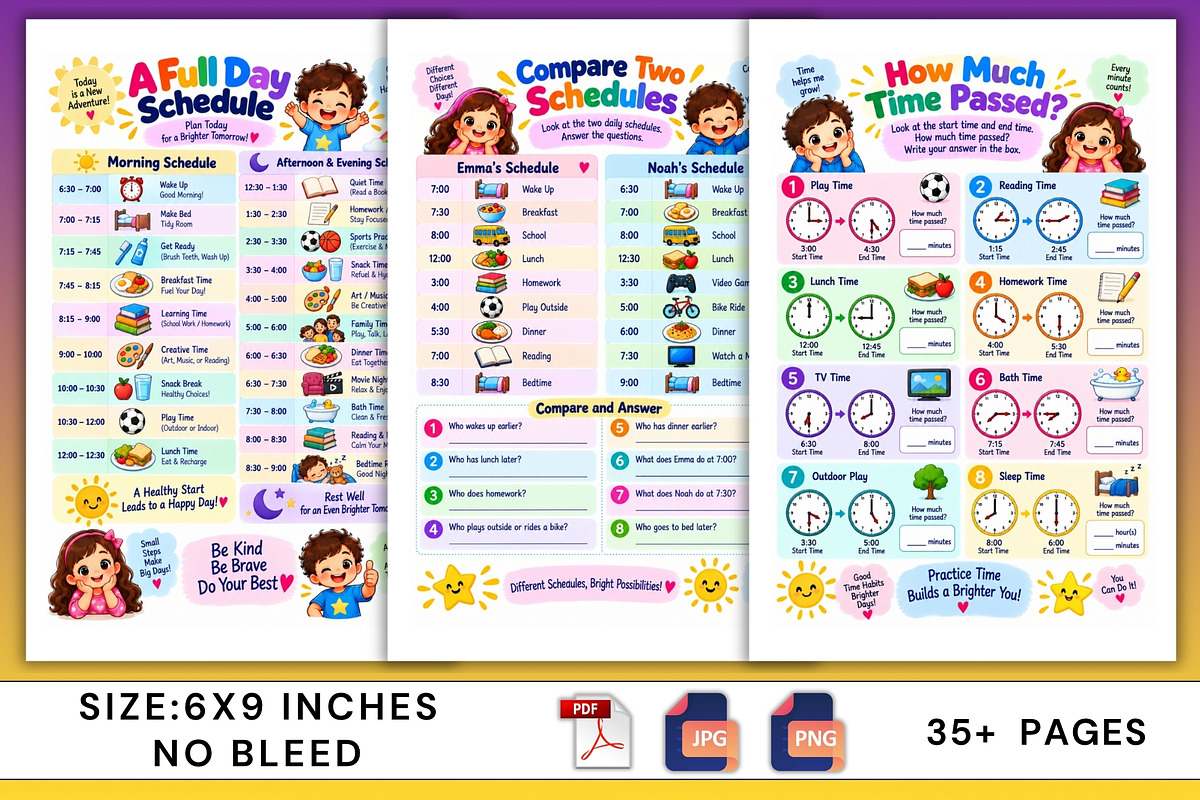 Daily Schedule Word Problems, a Stationery Template by Designmela01 (Photo 4 of 6)